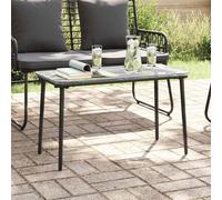 Garden Table Black Poly Rattan 80x40x45cm Outdoor Patio Minimalist Weatherproof.