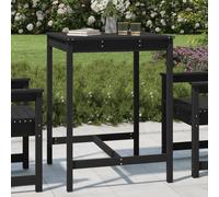 Garden table black solid pine wood 82.5x82.5x110cm outdoor patio rusticsturdyXL