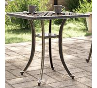 Garden table Bronze 53x53x53 cm Cast Aluminium Patio Table with Umbrella Pattern
