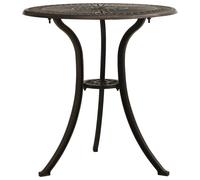 Garden Table Bronze 62cm Dia x 65cm H Cast Aluminium Outdoor Tea Table Umbrella