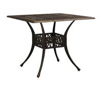 Garden Table Bronze Cast Aluminium 90x90x73 cm Patio Tea Table with Hole Sturdy