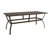 Garden Table Brown 190x80x72cm Powder-Coated Steel Slatted Industrial Outdoor XL