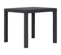 Garden Table Brown 79x79x72cm Plastic Rattan-Look Weather-Resistant Patio Table