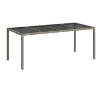 Garden Table Brown Tempered Glass&Poly Rattan Patio Table Multi Colours vidaXL