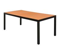 Garden table Brown WPC top Aluminium frame 185x90x74cm Weatherproof patio dining