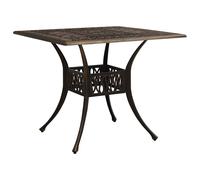 vidaXL Garden Table Bronze 90x90x73 cm Cast Aluminium, Brown