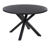 Garden Dining Table MALETTO 120 cm 120 cm Glass Black