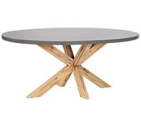 Beliani Garden Dining Table Oristano 190 Cm 100 Cm Concrete Grey
