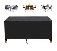 Garden Table Covers Waterproof Outdoor Furniture 170x119x99cm/LxWxH Black 420D Heavy Duty Oxford Fabric Patio Windproof Anti-UV
