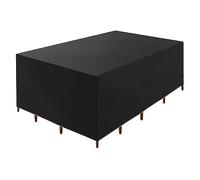 Garden Table Covers Waterproof Outdoor Furniture Covers, 260x200x100cm Rectangular Black Furniture Set Cover 600D Oxford Fabric Garden Table Cover, Windproof, Anti-UV Outdoor Rattan Sofa Cover