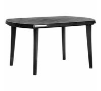 Garden Table Elise 137x90cm Graphite Oval, Solid Plastic Weather, UV Resistant