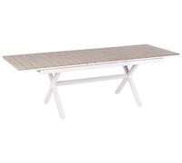 Beliani Extending Garden Dining Table Fanes 184/242 Cm 90 Cm Metal White