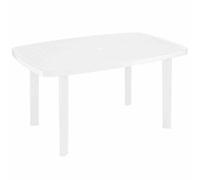 Garden Table Faro 90x140cm White Plastic Balcony Garden Furniture Living