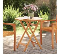 Garden Table Foldable Solid Acacia Wood Natural Ø70x75cm Parasol Hole FoldawayXL