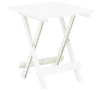 Garden Table Folding White Plastic 45x43x50 cm Slatted Top Outdoor Compact Light