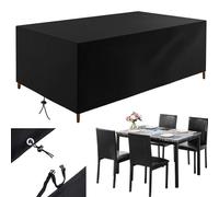 Garden Table Furniture Set Covers 330x140x75cm/LxWxH Patio Furniture Covers Outdoor Table Covers Waterproof Large Garden Furniture Cover Anti-Uv 420D Oxford Polyester Outdoor Tables and Chairs Cover