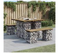 (dark brown, 100 x 102 x 72 cm) vidaXL Garden Bench Park Outdoor Bench Seat Gabion Design Solid Wood Douglas