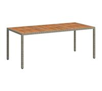 (grey, 190 x 90 x 75 cm) vidaXL Solid Wood Acacia Garden Table Poly Rattan Table Black/Grey Multi Sizes