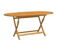 Folding garden table 160x85x75 cm. Brown Solid Eucalyptus Wood Foldable Outdoor