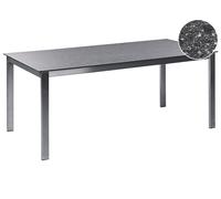 Beliani Garden Dining Table Cosoleto 180 Cm 90 Cm Glass Black