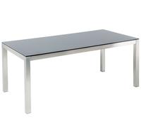 Garden Dining Table GROSSETO 180 cm 90 cm Tempered Glass Black