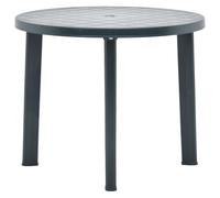 Garden Table Green 89cm Round Plastic Patio Bistro Table Weather-Resistant For2