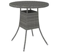 Garden Table Grey 70x70x73 cm Poly Rattan