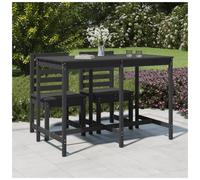 Garden table Grey Pine 159.5x82.5x110cm Solid Pine Wood Rustic Outdoor Dining