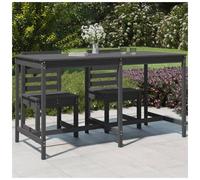 Garden Table Grey Pine Pinewood 203.5x90x110cm Rustic Outdoor Patio Large Family