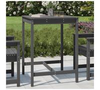 Garden Table Grey Pine Solid Pinewood 82.5x82.5x110cm Rustic Outdoor Patio Style