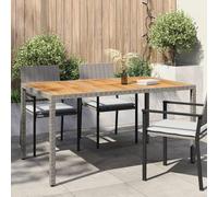 Garden Table Grey Poly Rattan 150x90x75cm Outdoor Dining Table ExtendingXL