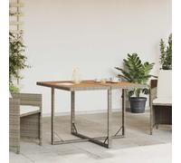 Garden Table Grey Wood 109x107cm Outdoor Dining Patio Weatherproof Seats 6-8 Set