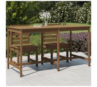 Garden Table Honey Brown Solid Pine 203.5x90x110cm Rustic Outdoor Dining Large