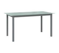 Garden Table Light Grey 150x90x74 cm Aluminium and Glass Berkfield Home Grey One Size