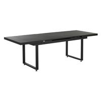 Beliani Extending Garden Dining Table Valcanetto 180/240 Cm 90 Cm Metal Black
