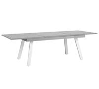 Beliani Extending Garden Dining Table Pereta 175/255 Cm 100 Cm Metal Light Grey