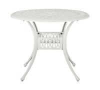 Beliani Bistro Table Ancona 90 Cm 90 Cm Metal Off-White