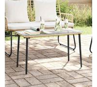 Garden Table Natural Poly Rattan 80x40x45 cm Outdoor Slim Modern Weatherproof.