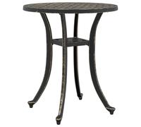 vidaXL Garden Table in Bronze - Cast Aluminium Round Side Table, Ø48x53 cm, Decorative & Stable for Outdoor/Patio/Living Area