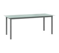 vidaXL Garden Table Light Grey 190x90x74 cm Aluminium and Glass Furniture