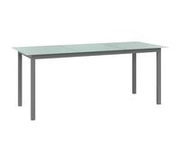 vidaXL Garden Table Black 190x90x74 cm Aluminium and Glass Furniture