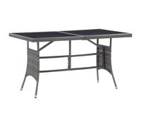 Garden Table Outdoor Dining Table Patio Coffee Table Grey Poly Rattan vidaXL