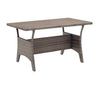 vidaXL Garden Table Grey 120x70x66 cm Poly Rattan
