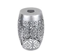 Garden Table Outdoor Metal Side Table with Solar Powered LED Silver Teamson