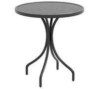 OUTSUNNY Round Garden Table Outdoor Side Table with Steel Frame in Black Outsunny Black