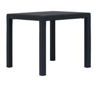 vidaXL Garden Table White 220x90x72cm Plastic Rattan Look Outdoor Furniture