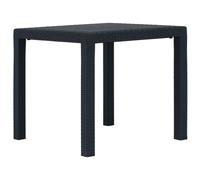 vidaXL Garden Table White 79x79x72cm Plastic Rattan Look Outdoor Furniture