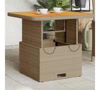 Garden Table Outdoor Table Dining Table Poly Rattan and Acacia Wood vidaXL