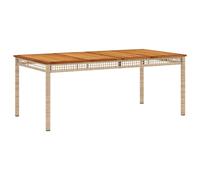 Garden Table Outdoor Table Patio Dining Table Poly Rattan Acacia Wood vidaXL