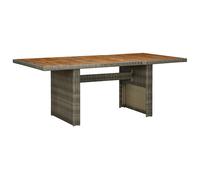 Garden Table Outdoor Table Side Table Poly Rattan and Tempered Glass vidaXL